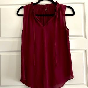 LOFT split neck blouse